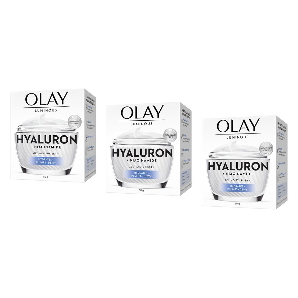 Olay Luminous Hyaluron + Niacinamide Cream Moisturiser 50g Pack of 3