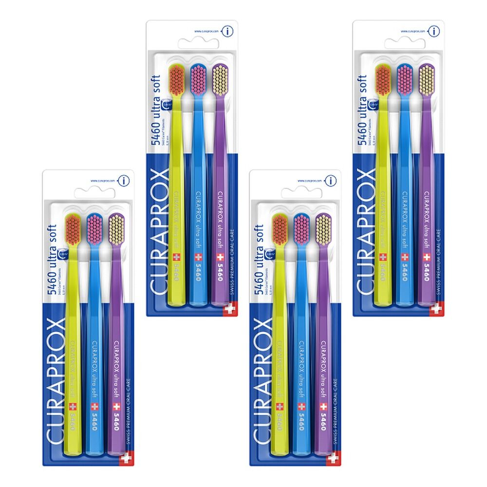 Curaprox Ultra Soft Toothbrush 3 Pack Bundle of 4