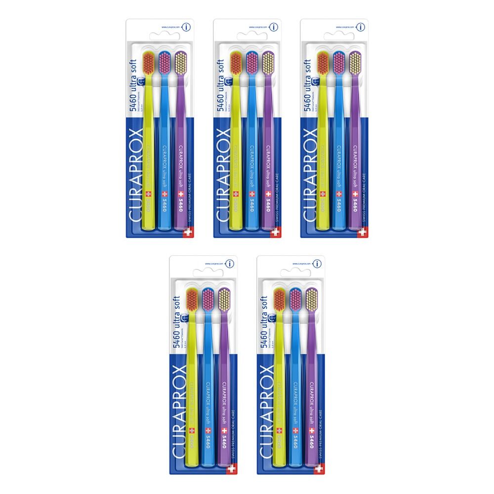 Curaprox Ultra Soft Toothbrush 3 Pack Bundle of 5