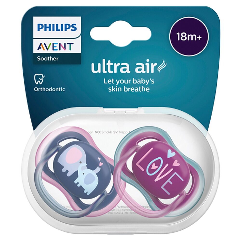 Philips Avent Ultra Air Soother Deco Mixed 18+ Months 2 Pack