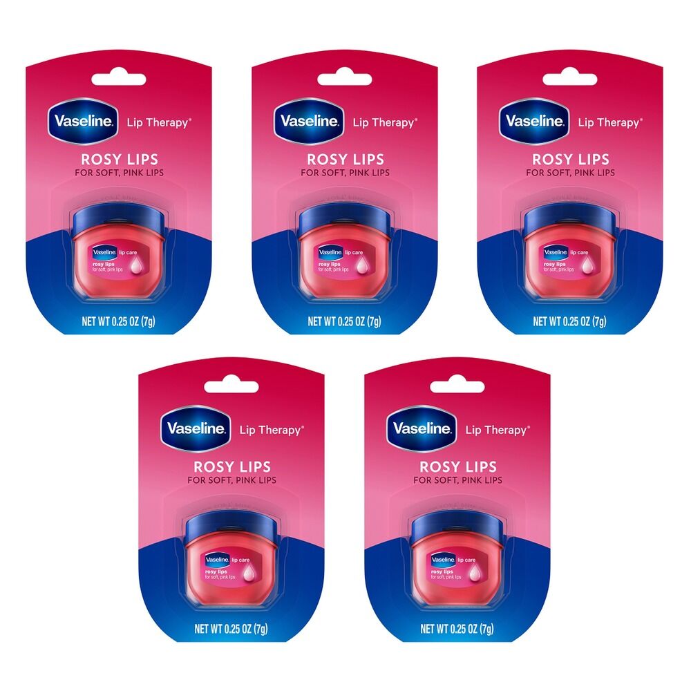 Vaseline Lip Therapy Rosy Lips Tinted Lip Balm 7g x 8 Bundle of 5