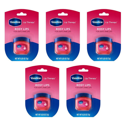 Vaseline Lip Therapy Rosy Lips Tinted Lip Balm 7g x 8 Bundle of 5