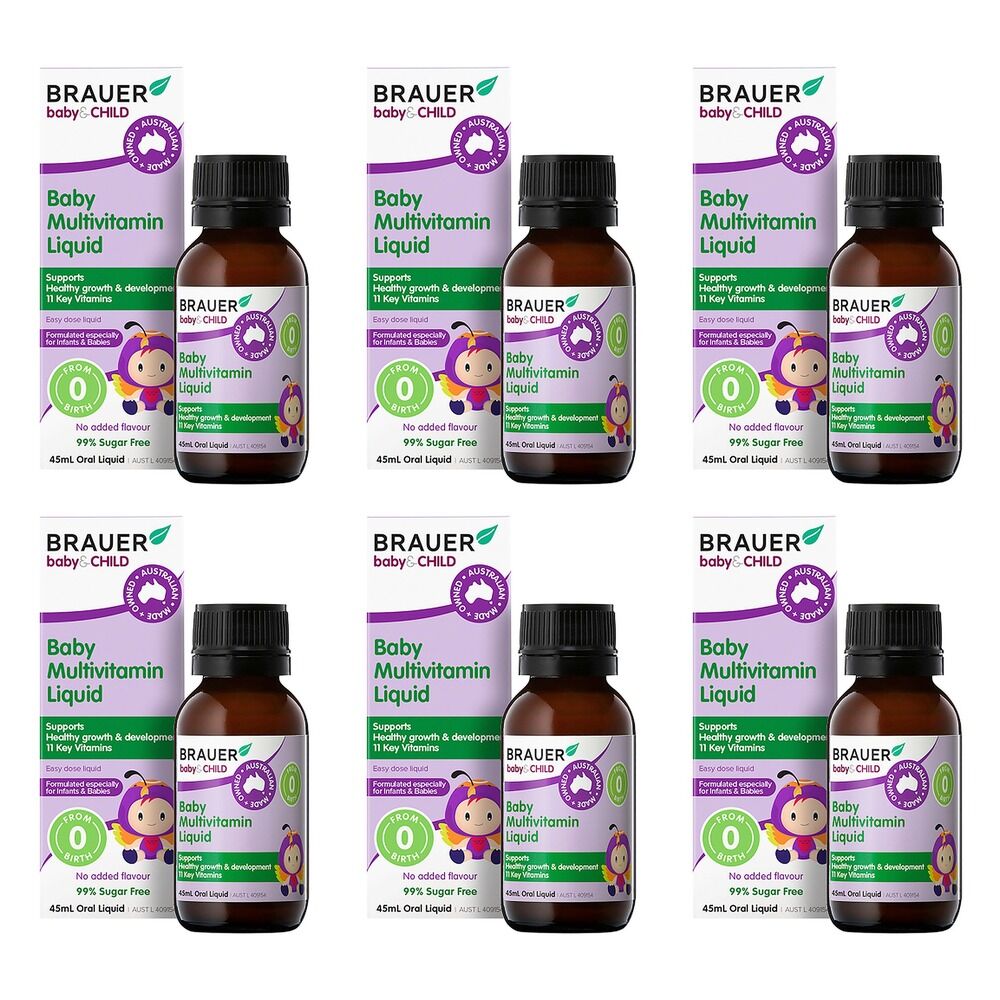 Brauer Baby & Child Multivitamin Liquid 45mL Pack of 6