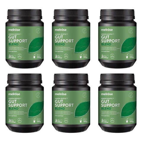 Melrose Health Green Biotic Gut Support Blend Green Apple 195g Pack of 6