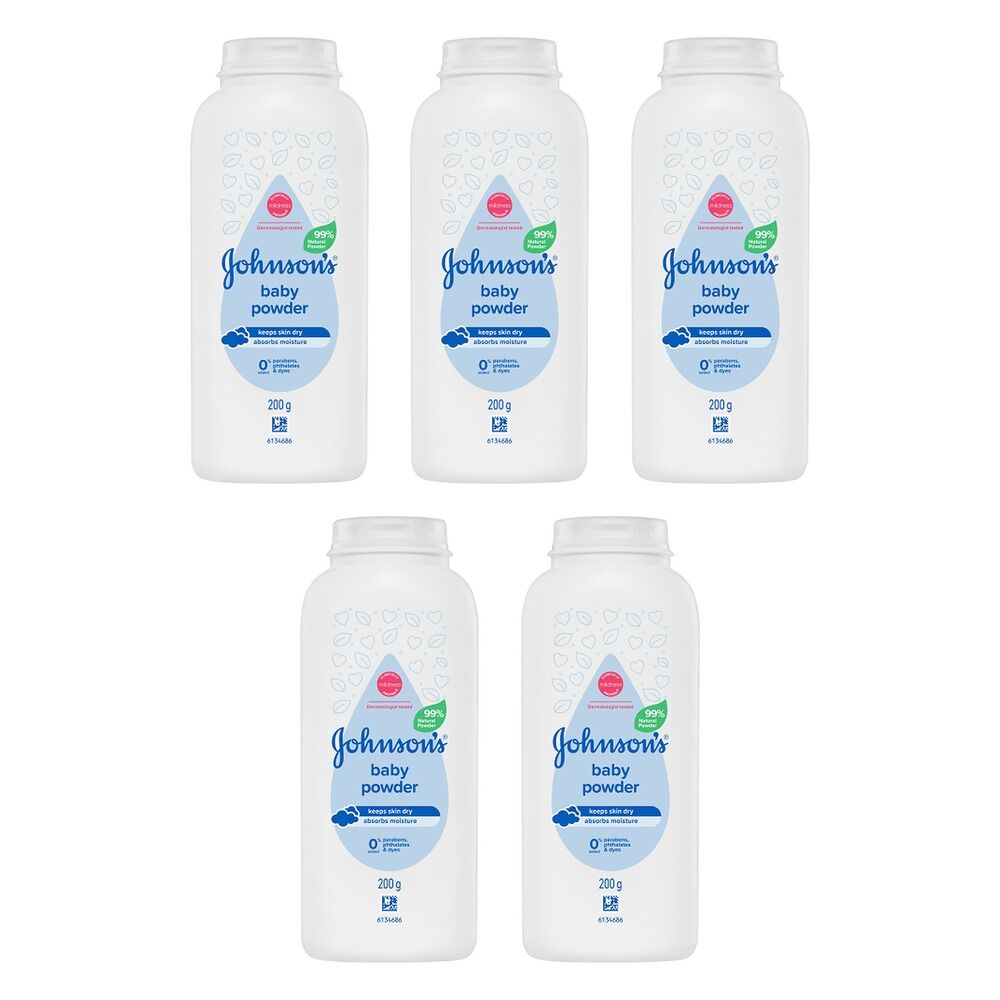 Johnson's Baby Powder 200g Pack of 5