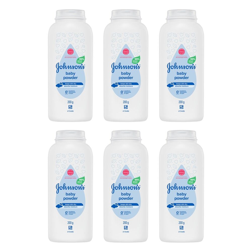 Johnson's Baby Powder 200g Pack of 6