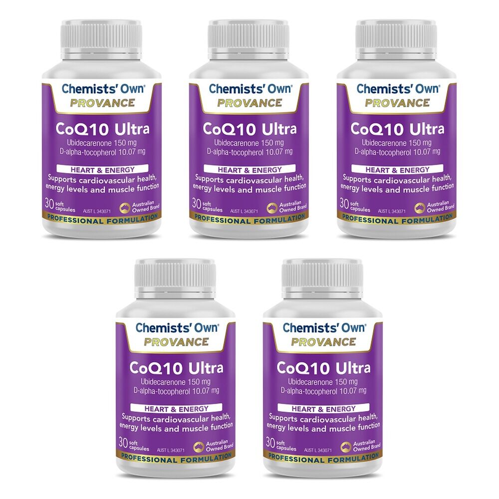 Chemists' Own Provance CoQ10 Ultra 30 Capsules Pack of 5