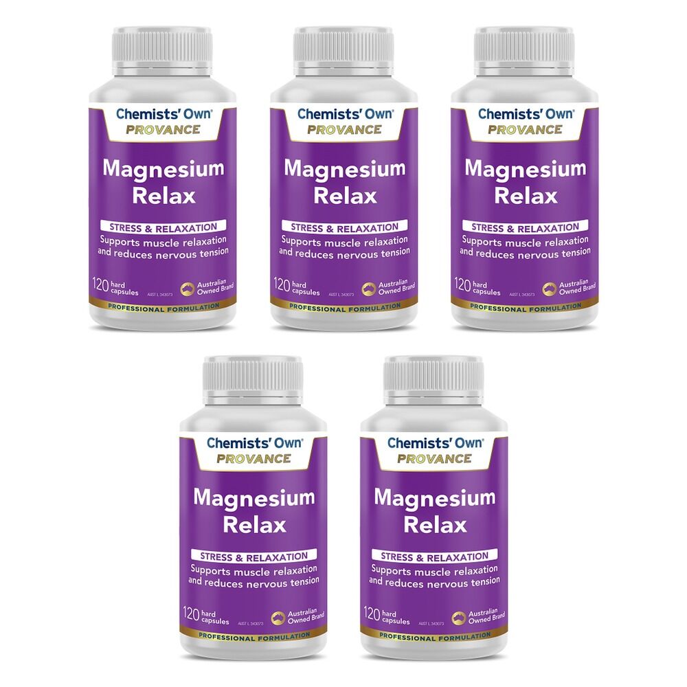 Chemists' Own Provance Magnesium Relax 120 Capsules Pack of 5