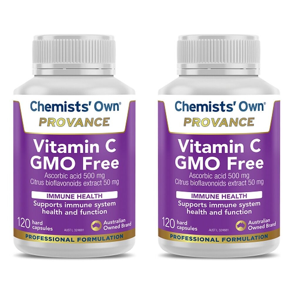 Chemists' Own Provance Vitamin C GMO Free 120 Capsules x 3 Bundle of 2