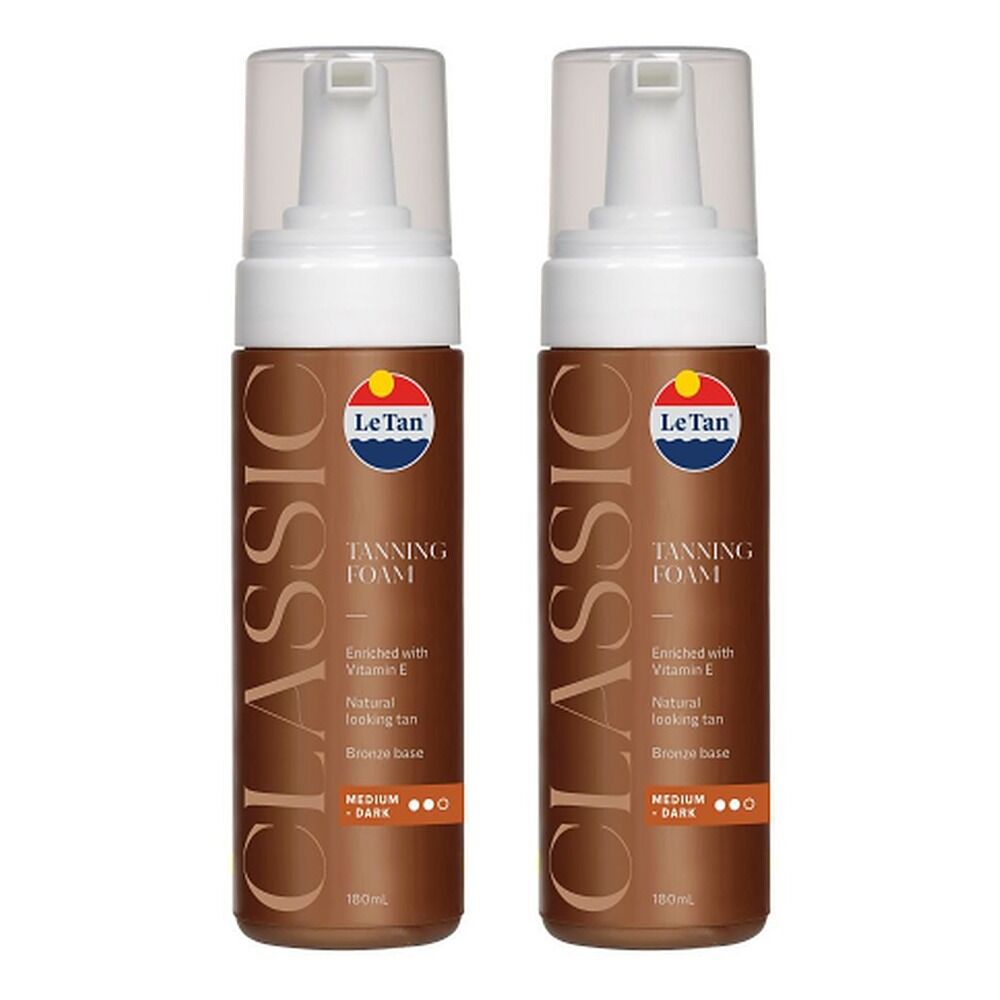 Le Tan Classic Tan Self Tanning Foam Medium Dark 180mL Pack of 2