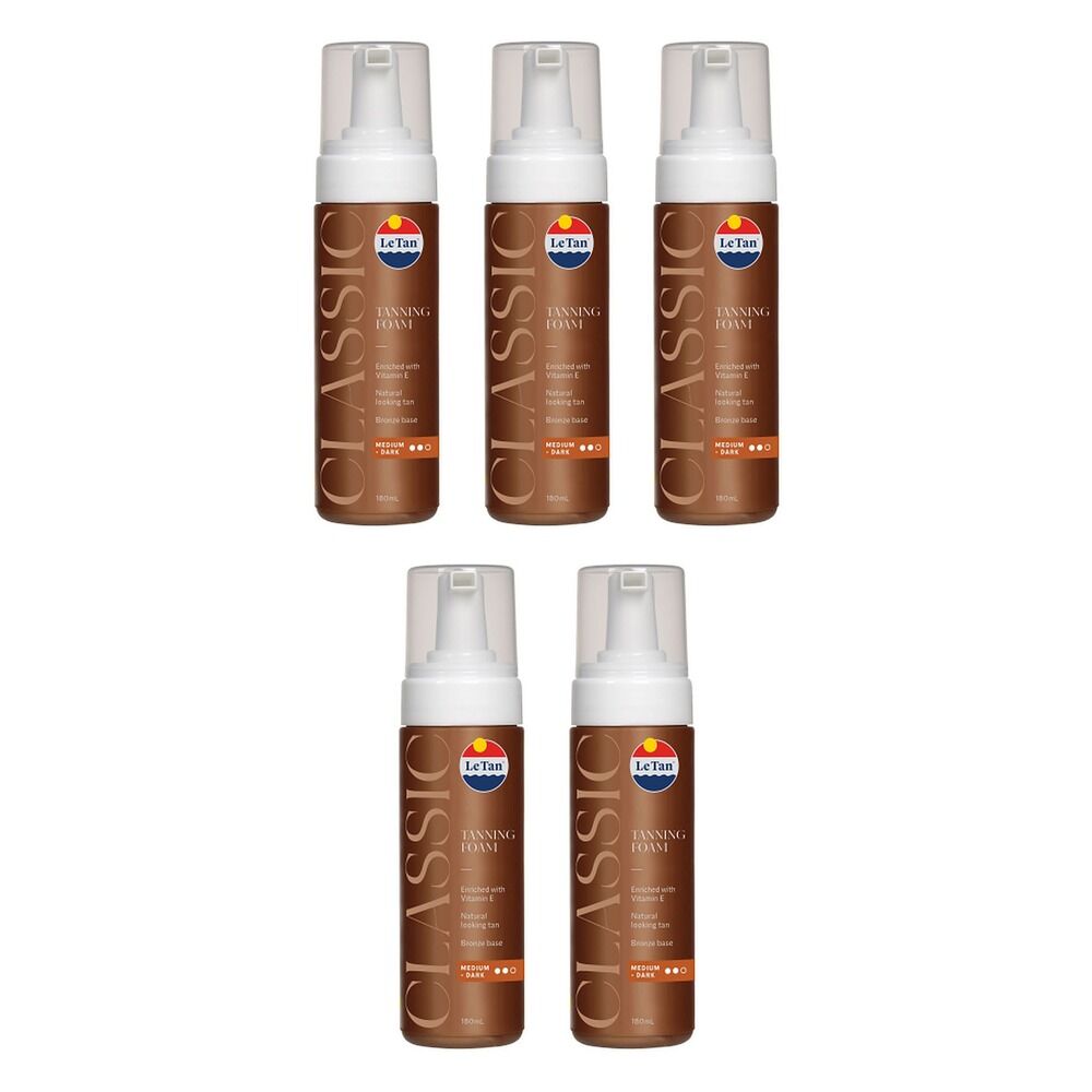 Le Tan Classic Tan Self Tanning Foam Medium Dark 180mL Pack of 5