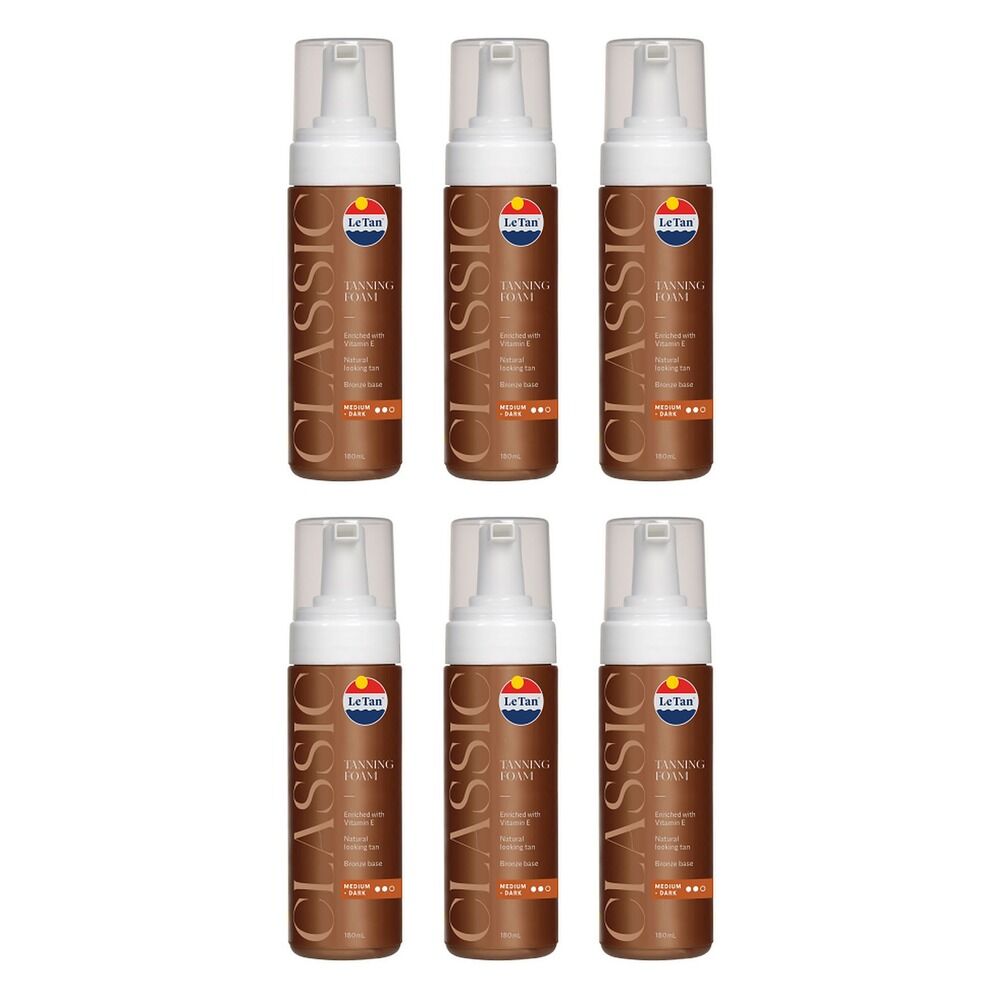 Le Tan Classic Tan Self Tanning Foam Medium Dark 180mL Pack of 6