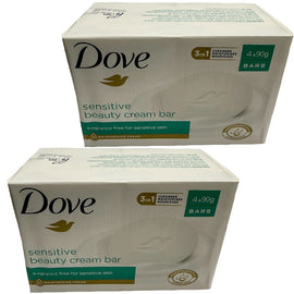Dove Sensitive Beauty Cream Bar 2 x 4 Pack 90g Fragrance Free Soap