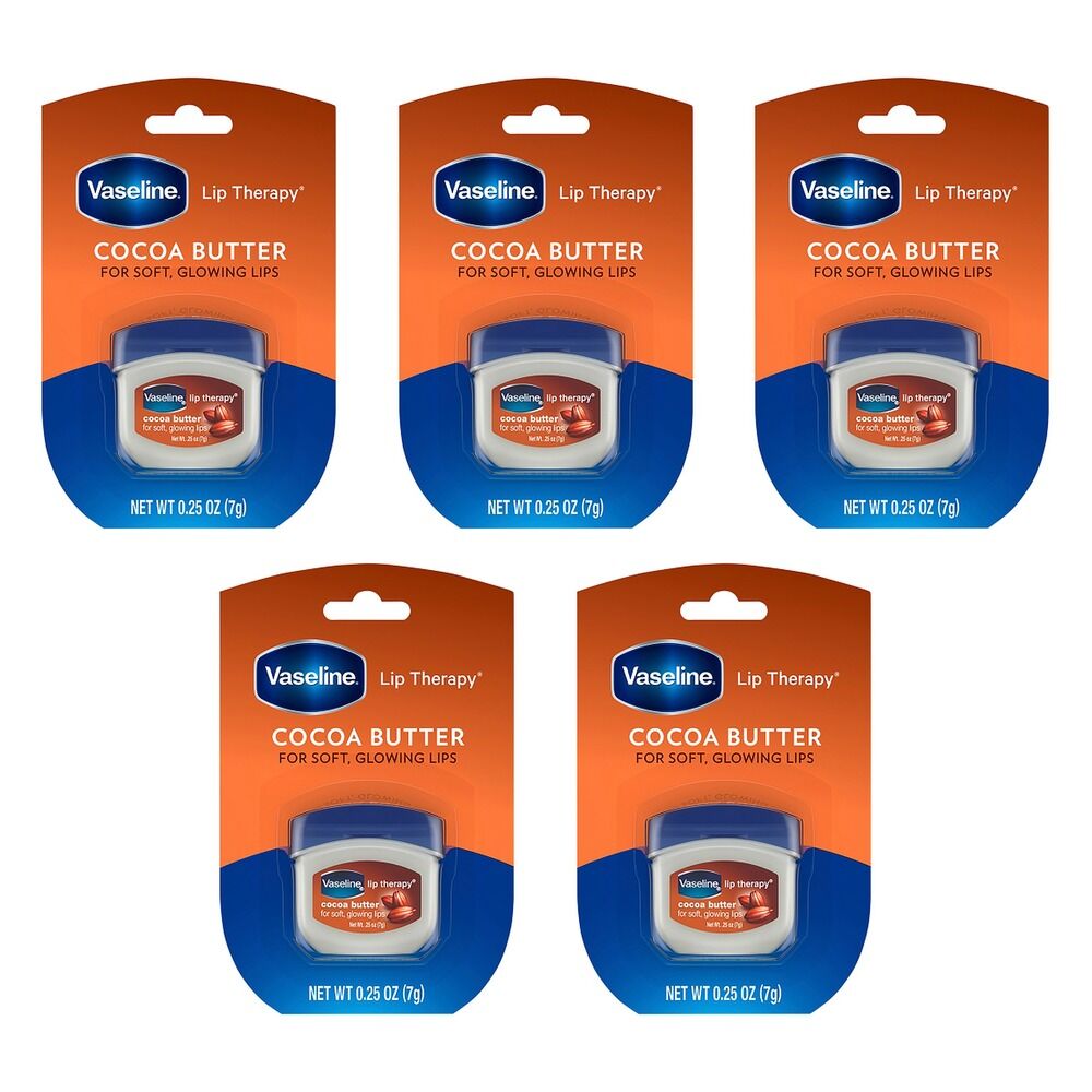 Vaseline Lip Therapy Cocoa Butter Lip Balm 7g Pack of 5