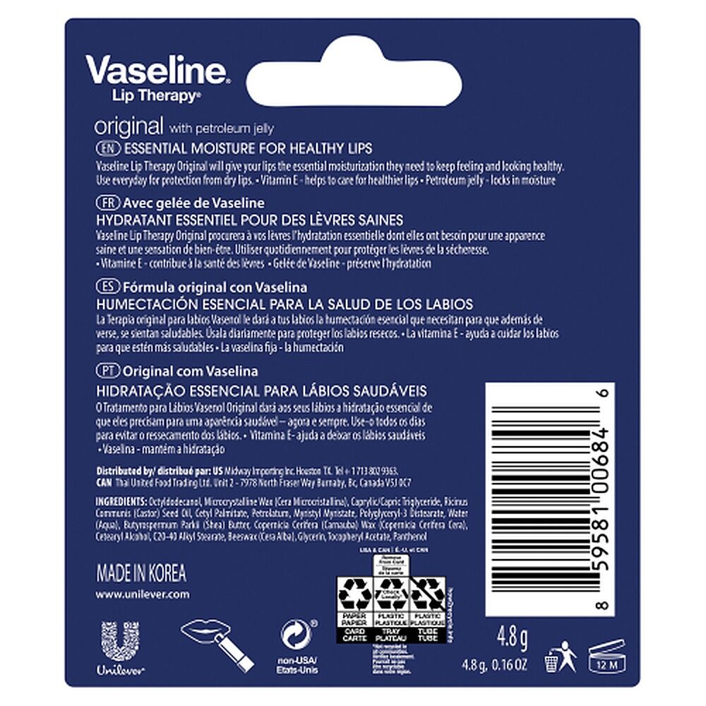 Vaseline Lip Therapy Original Lip Balm 4.8g