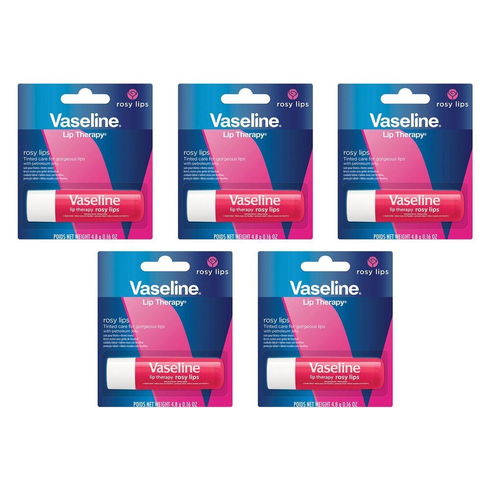 Vaseline Lip Therapy Rosy Lips Lip Balm 4.8g Pack of 5