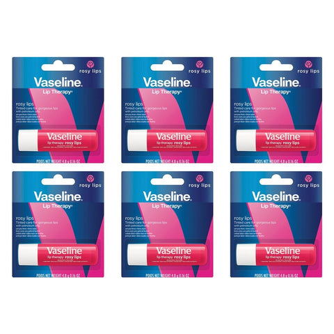 Vaseline Lip Therapy Rosy Lips Lip Balm 4.8g Pack of 6