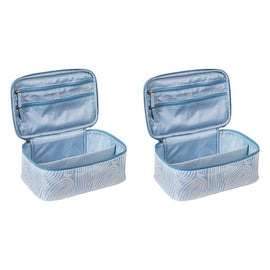 Femme Beaute Train Case Blue Abstract Pack of 2