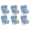 Femme Beaute Train Case Blue Abstract Pack of 6