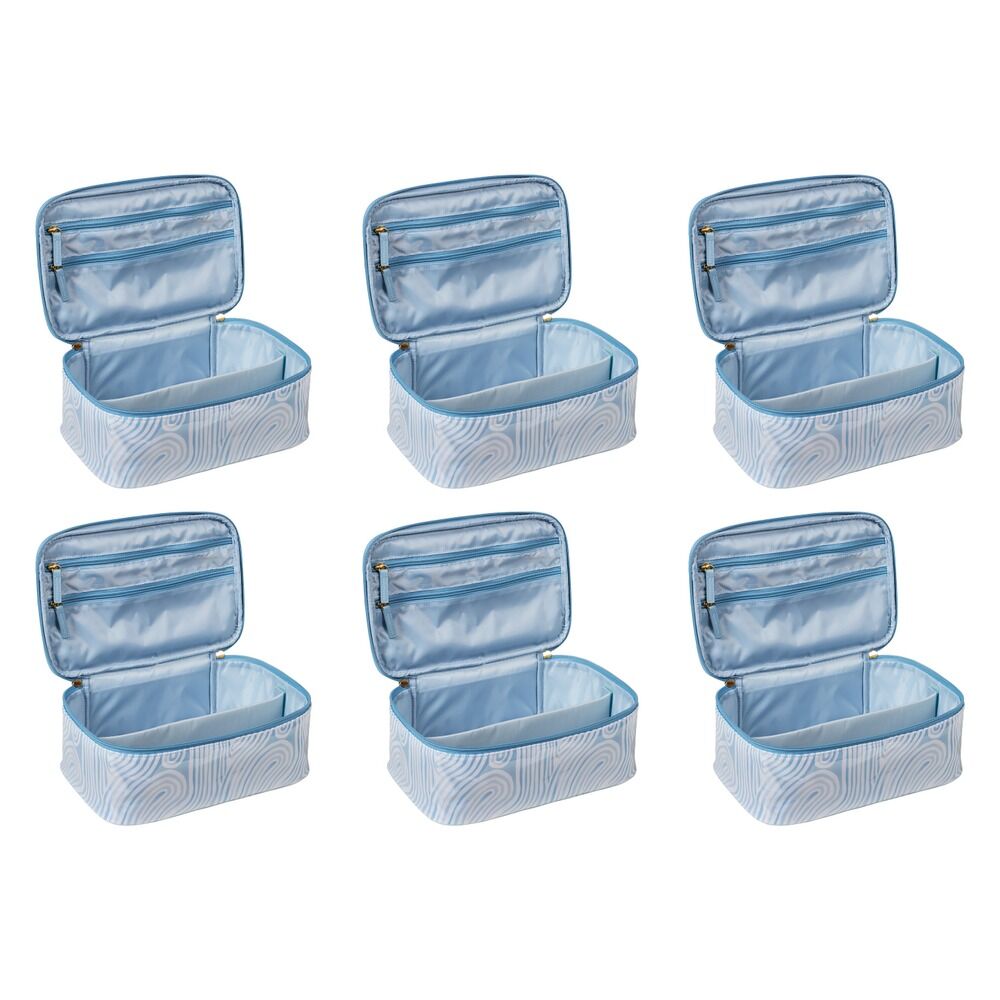 Femme Beaute Train Case Blue Abstract Pack of 6