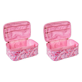 Femme Beaute Train Case Pink Floral Pack of 2