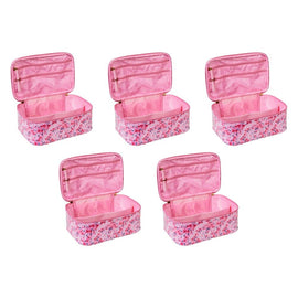 Femme Beaute Train Case Pink Floral Pack of 5