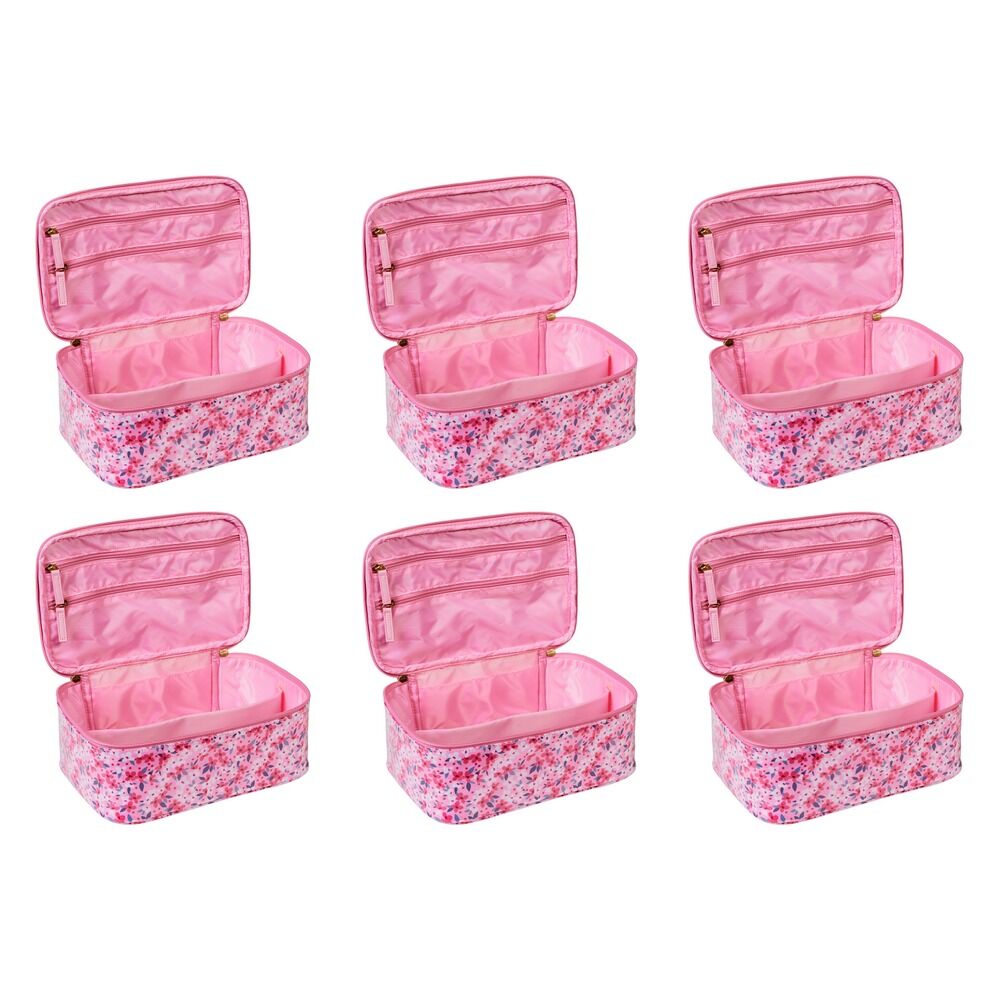 Femme Beaute Train Case Pink Floral Pack of 6