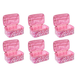 Femme Beaute Train Case Pink Floral Pack of 6