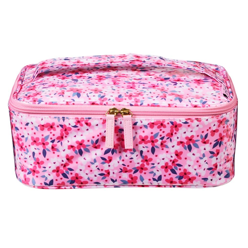 Femme Beaute Train Case Pink Floral