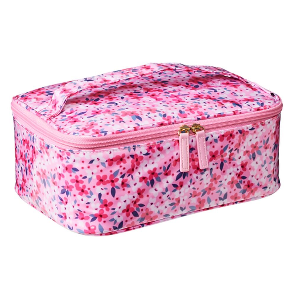 Femme Beaute Train Case Pink Floral
