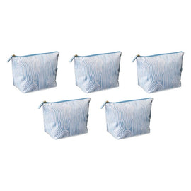 Femme Beaute Large Pouch Blue Abstract Pack of 5