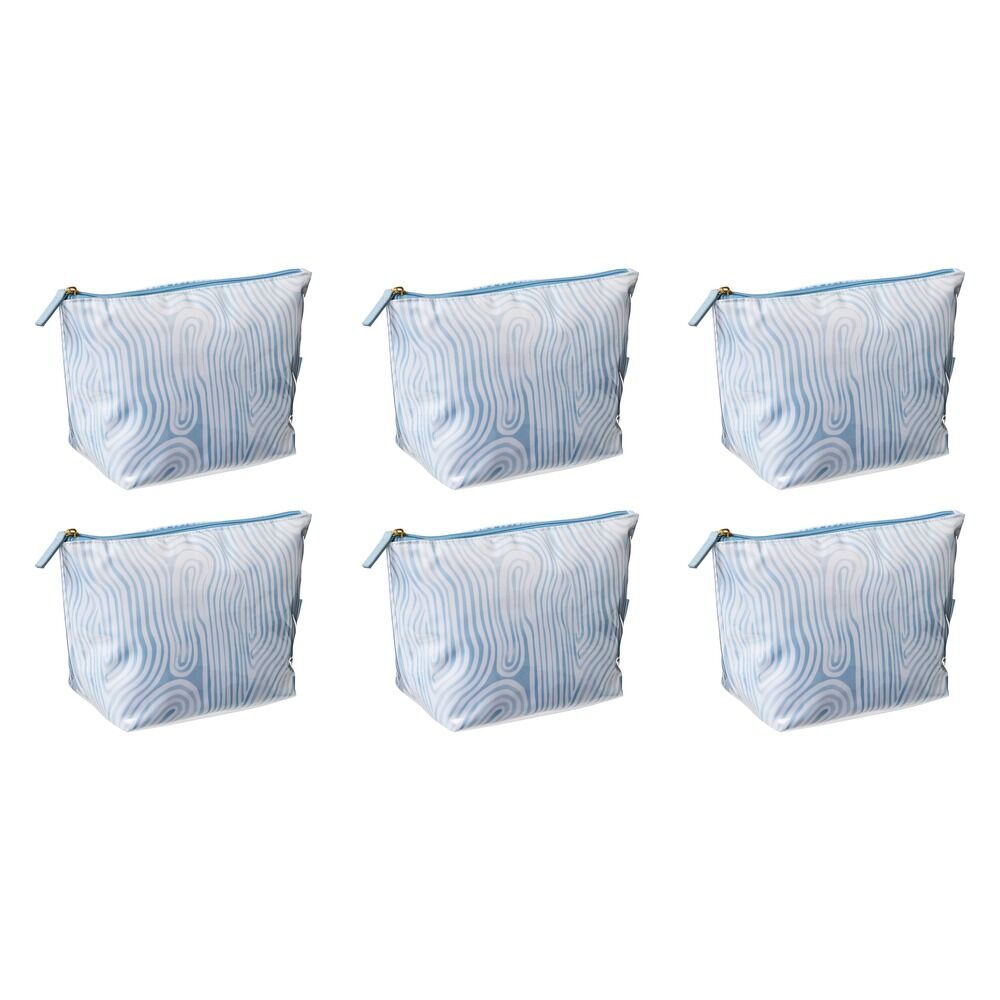 Femme Beaute Large Pouch Blue Abstract Pack of 6