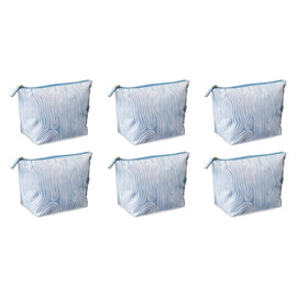 Femme Beaute Large Pouch Blue Abstract Pack of 6
