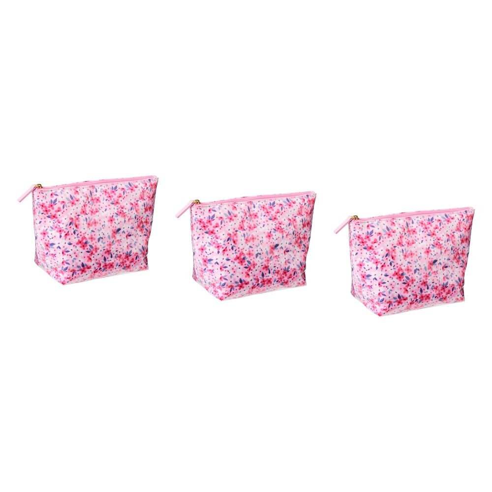 Femme Beaute Large Pouch Pink Floral Pack of 3