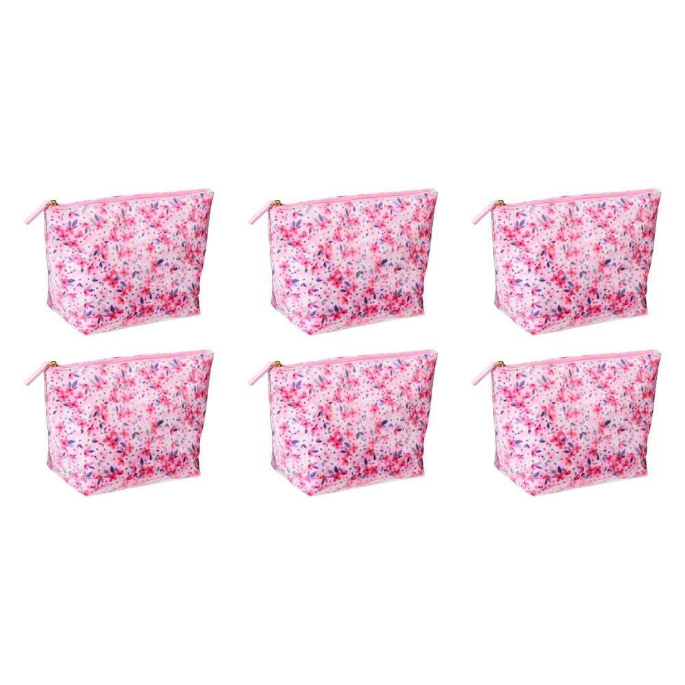 Femme Beaute Large Pouch Pink Floral Pack of 6