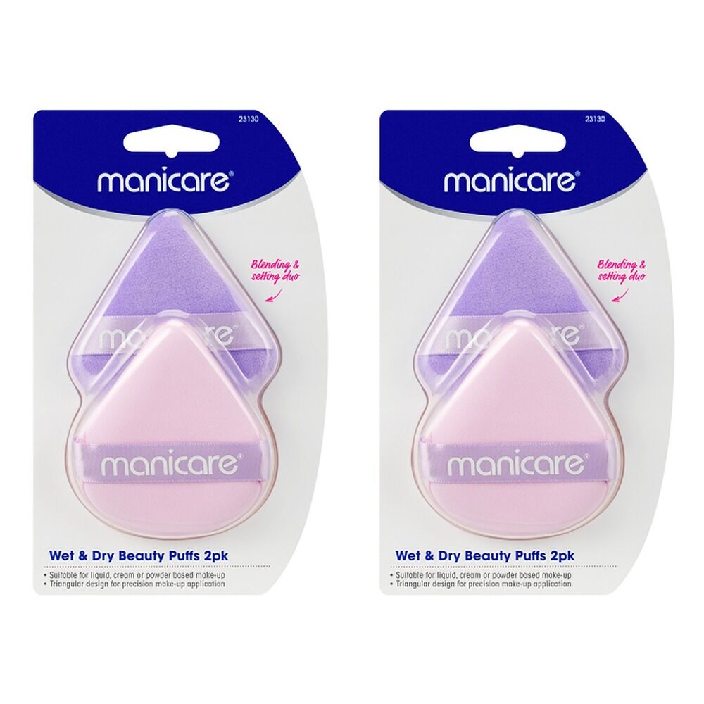 Manicare Wet & Dry Beauty Puffs 2 Pack Bundle of 2