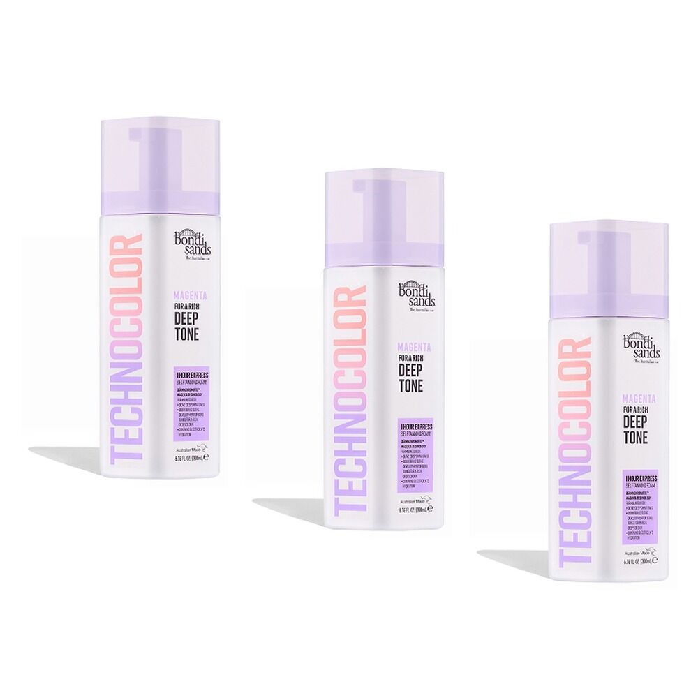 Bondi Sands Magenta Technocolor Self Tanning Foam 200mL Pack of 3