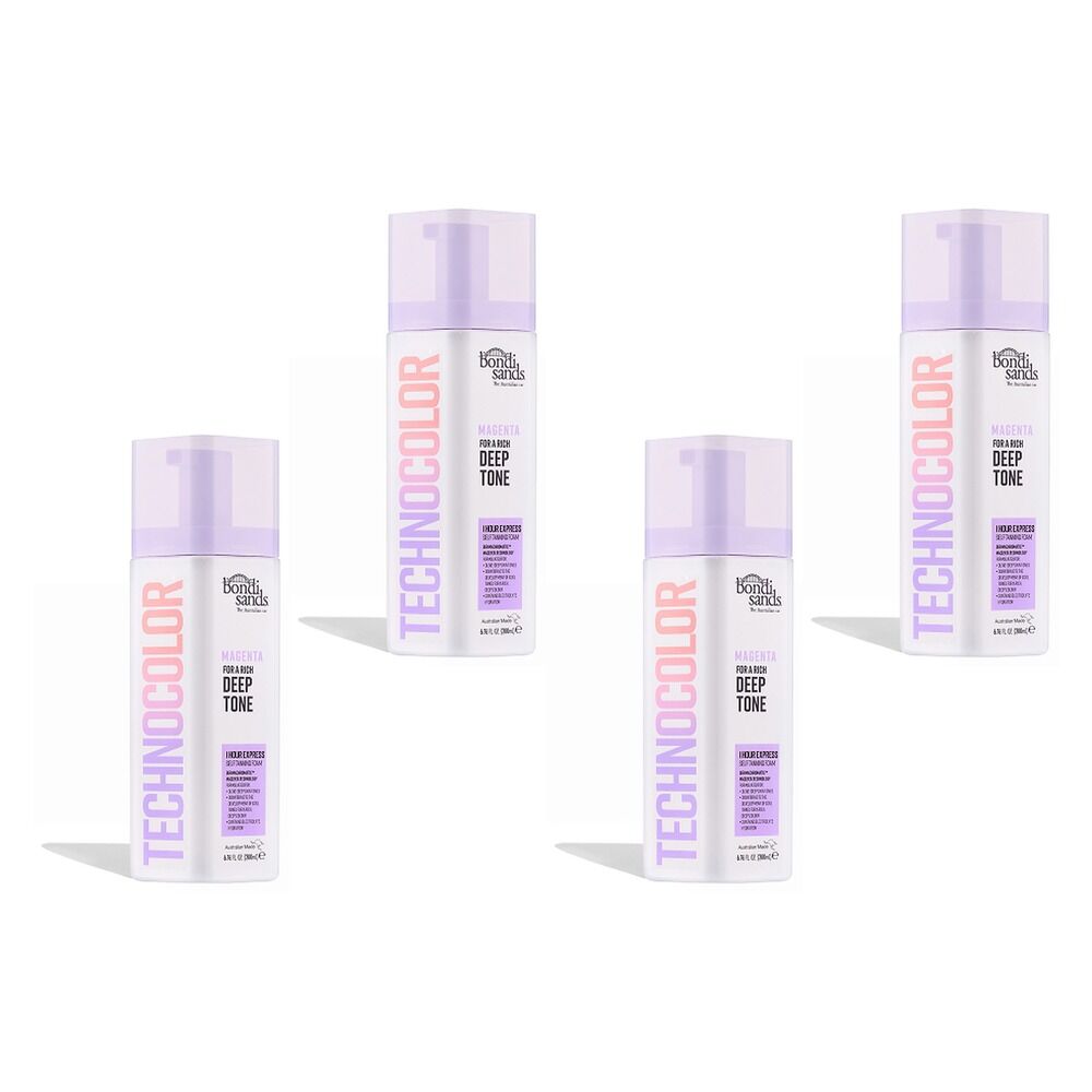Bondi Sands Magenta Technocolor Self Tanning Foam 200mL Pack of 4