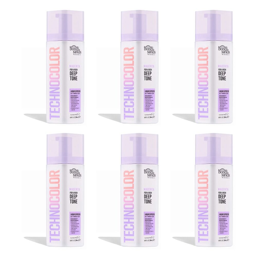 Bondi Sands Magenta Technocolor Self Tanning Foam 200mL Pack of 6
