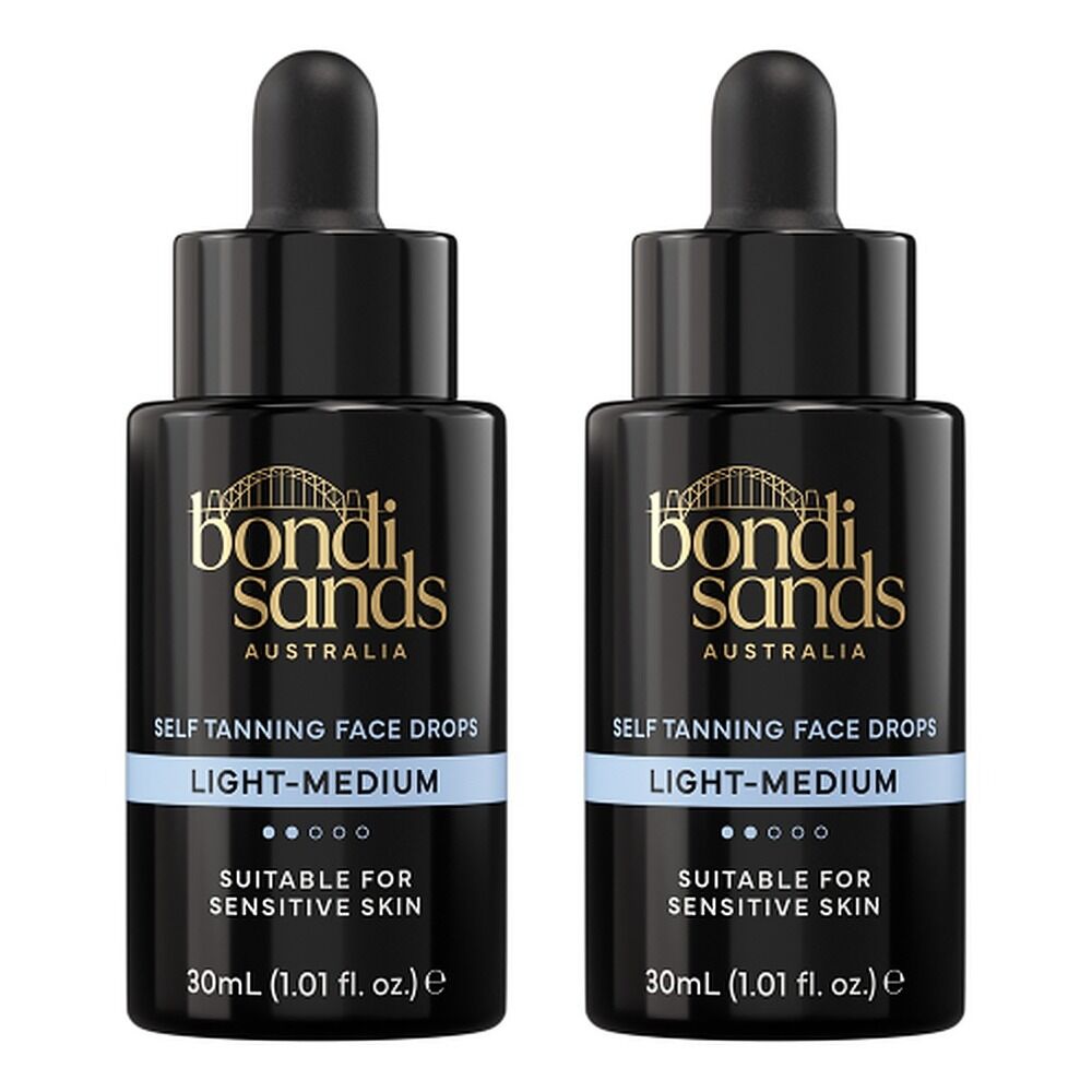 Bondi Sands Self Tan Face & Body Drops Light/Medium 30mL Pack of 2