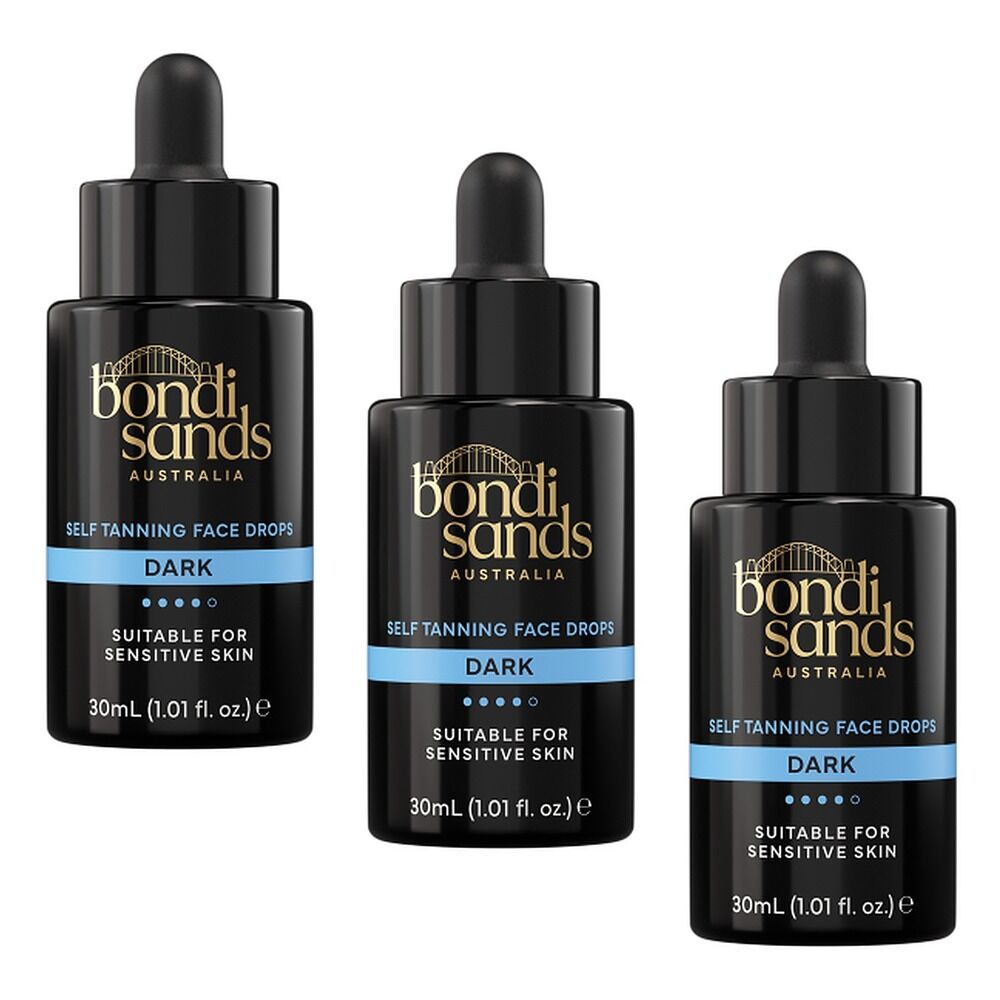 Bondi Sands Self Tan Face & Body Drops Dark 30mL Pack of 3