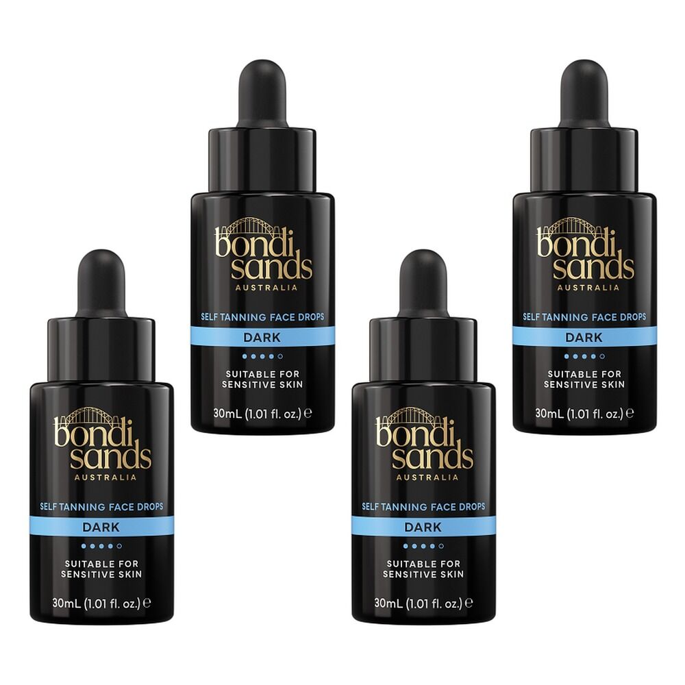 Bondi Sands Self Tan Face & Body Drops Dark 30mL Pack of 4