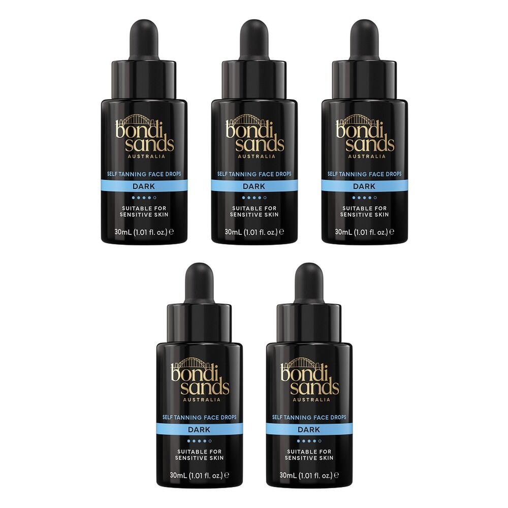 Bondi Sands Self Tan Face & Body Drops Dark 30mL Pack of 5