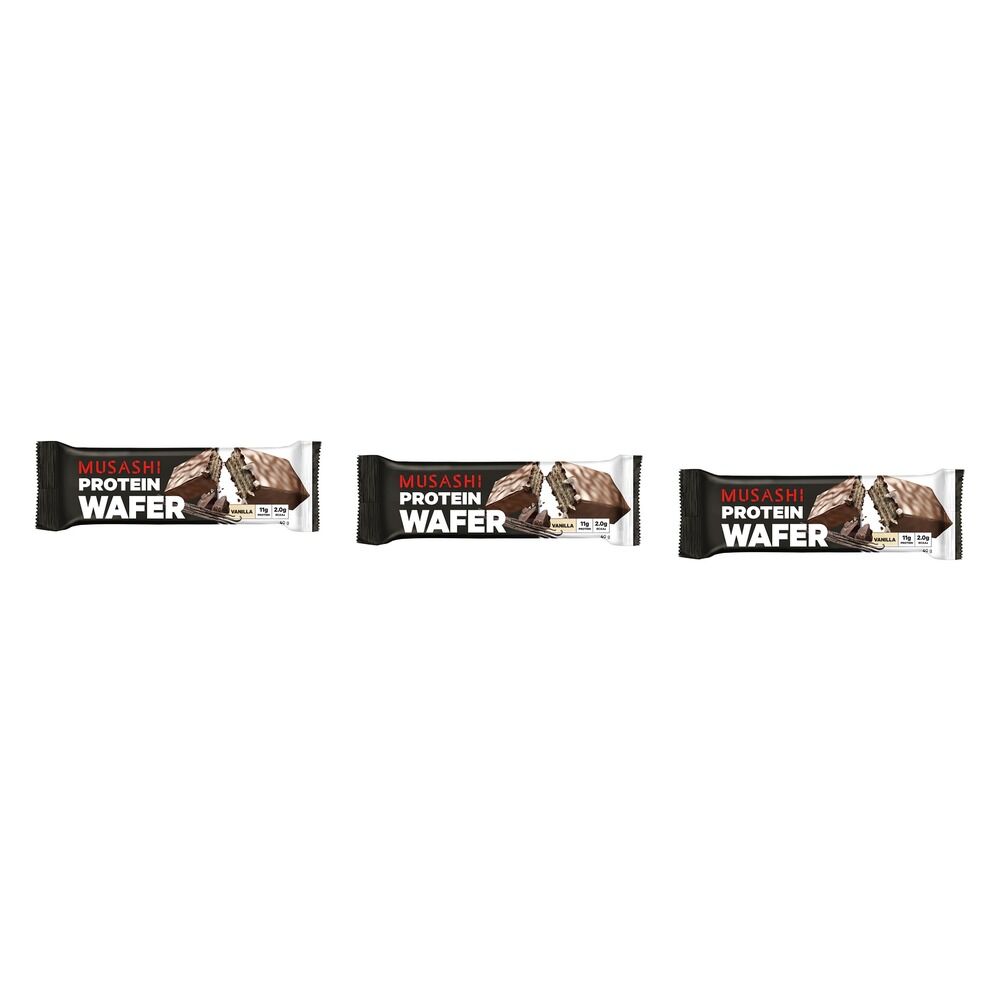Musashi Protein Wafer Vanilla 40g x 12 Bundle of 3