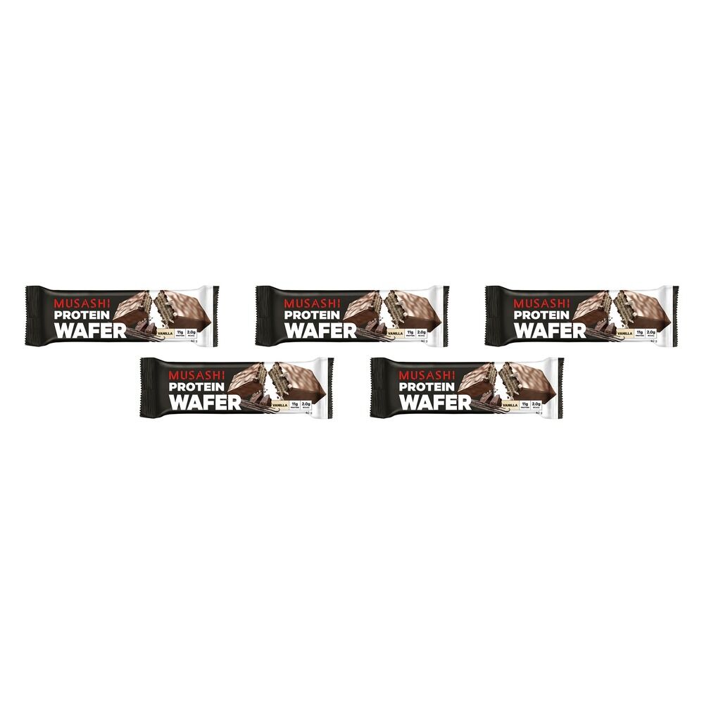 Musashi Protein Wafer Vanilla 40g x 12 Bundle of 5
