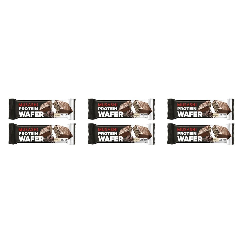 Musashi Protein Wafer Vanilla 40g x 12 Bundle of 6