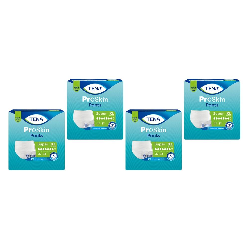 Tena ProSkin Pants Super Extra Large 12 Pack x 4 Bundle of 4