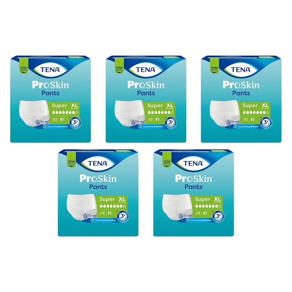 Tena ProSkin Pants Super Extra Large 12 Pack x 4 Bundle of 5