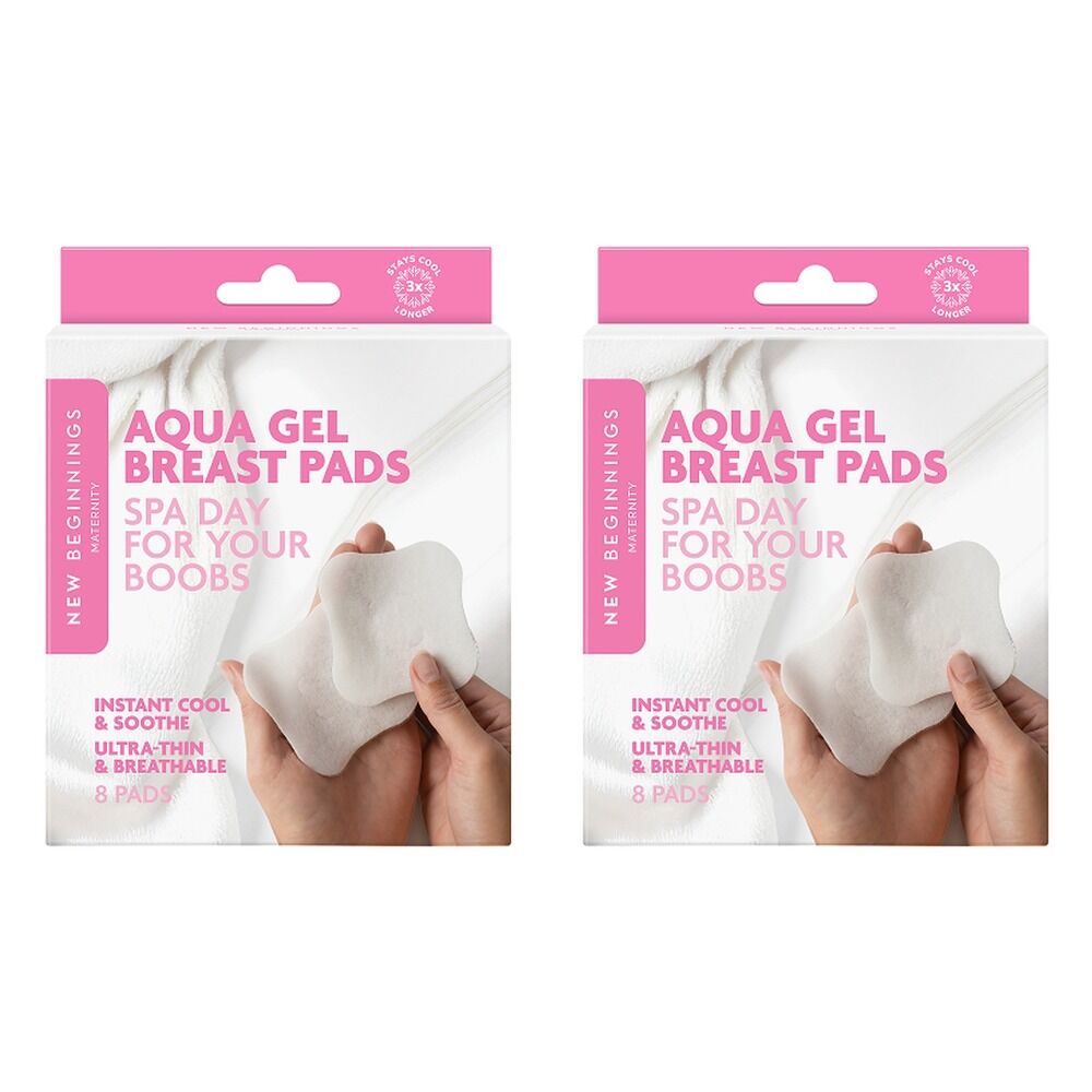 New Beginnings Aqua Gel Breast Pads 8 Pack Bundle of 2