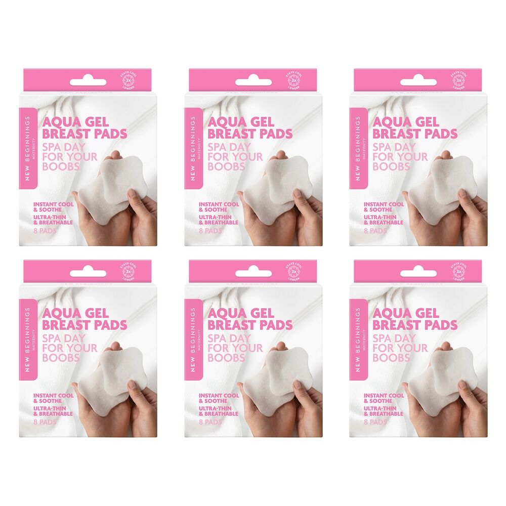 New Beginnings Aqua Gel Breast Pads 8 Pack Bundle of 6